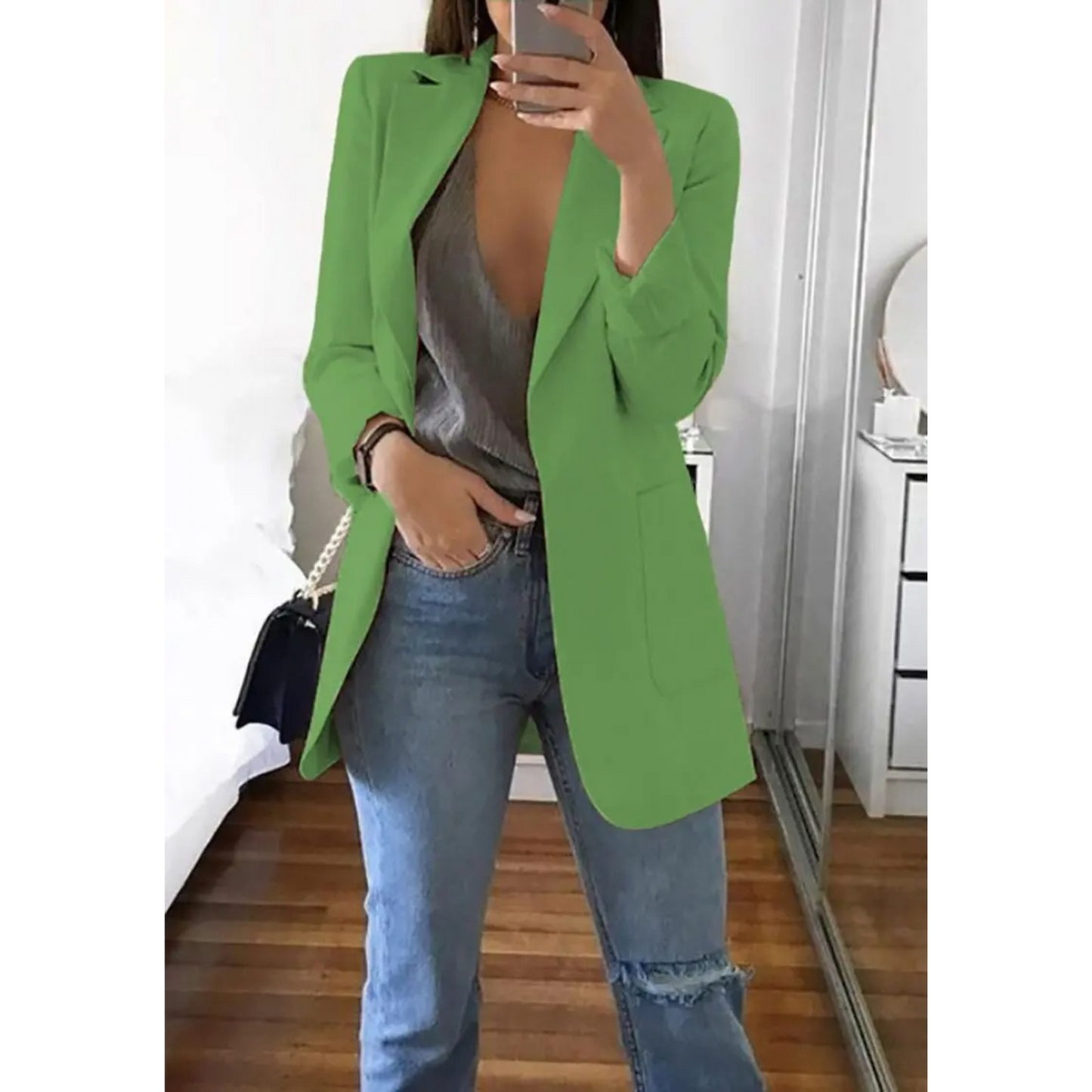 Image of Kristin | Women's Long Sleeve Notched Lapel Blazer