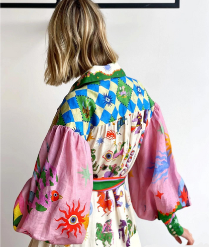 Image of Kristin | Women's Printed Maxi Shirt Dress