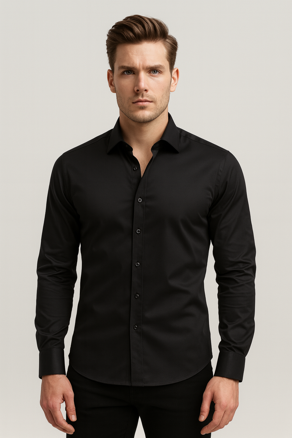 Men's Slim Fit Dress Shirt Button Up - Fashinoza