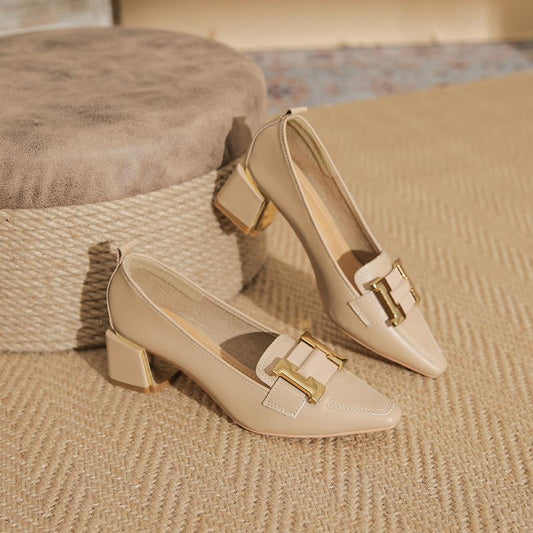 Women's Orthopedic Block Heel Loafers - Fashinoza