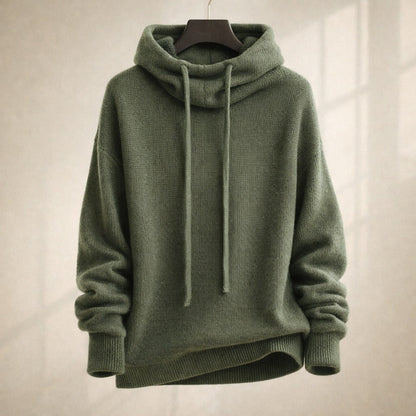 Women's Hooded Cowl Neck Sweater - Fashinoza