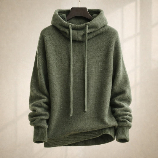 Women's Hooded Cowl Neck Sweater - Fashinoza