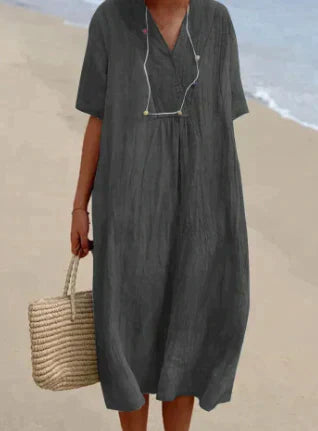 Image of Kylie | Women's V-Neck Midi Dress