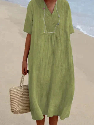 Image of Kylie | Women's V-Neck Midi Dress