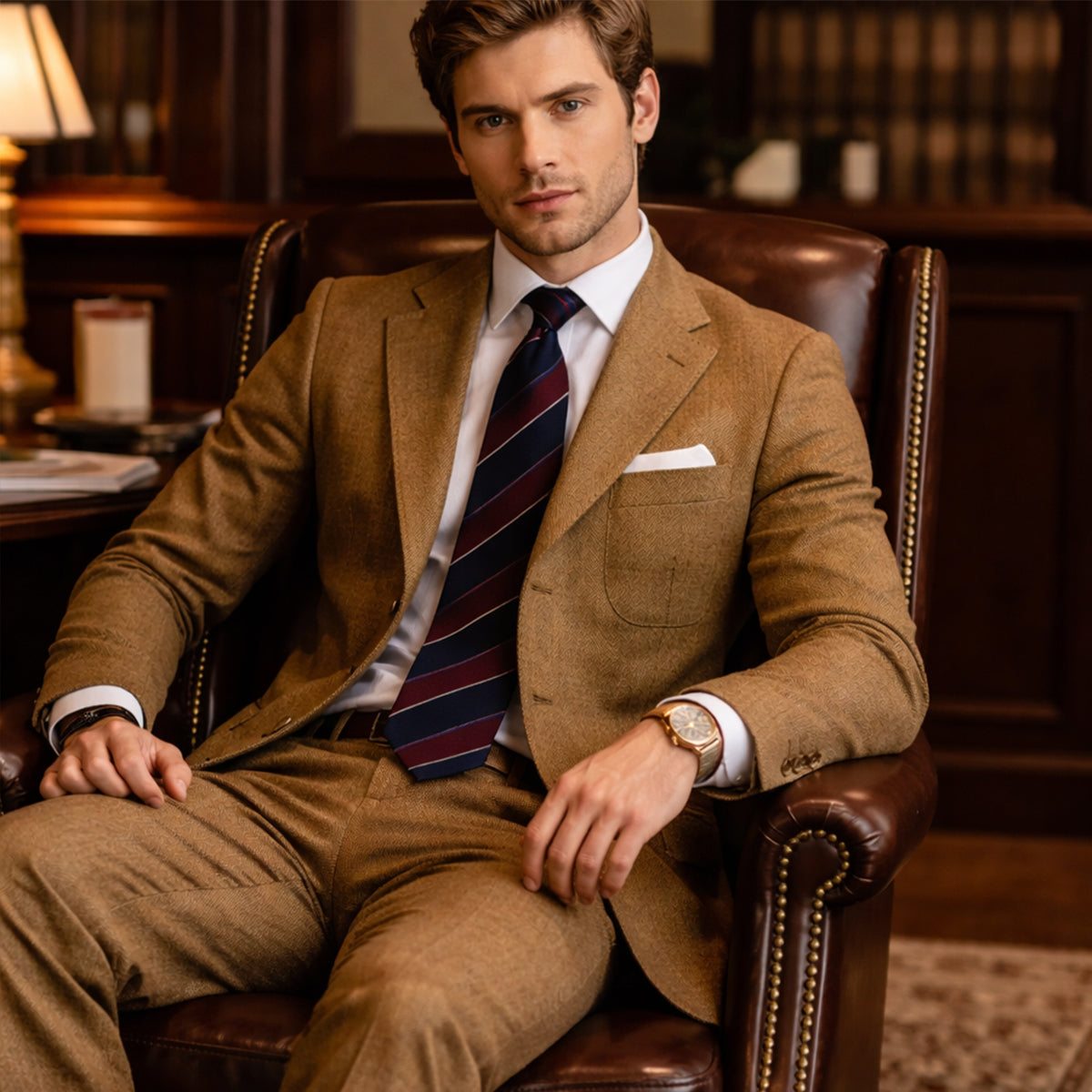 Men's Tweed Suit Herringbone 3 Piece