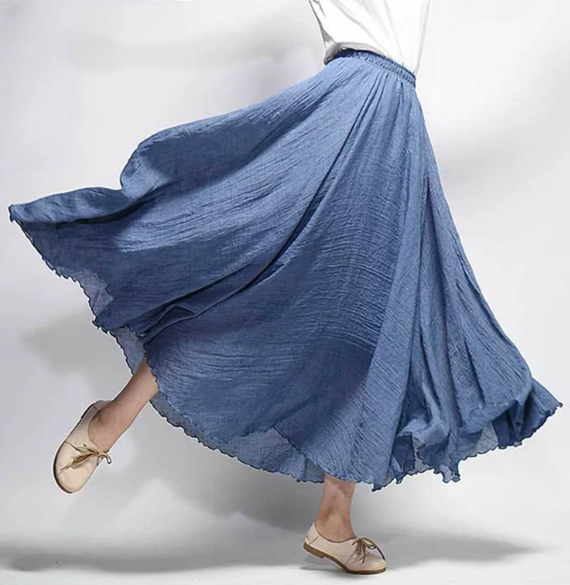 Lunara Women's Linen A-Line Skirt - 
Fashinoza