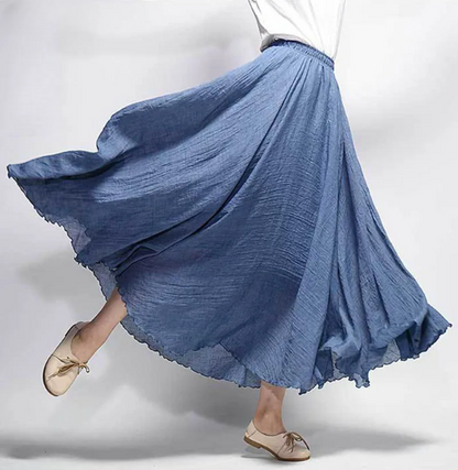 Lunara Women's Linen A-Line Skirt - 
Fashinoza