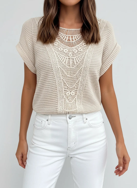 Women's Lace Knit Blouse - Fashinoza
