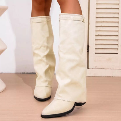 Image of Lacey | Women's Slouch Knee High Block Heel Boots