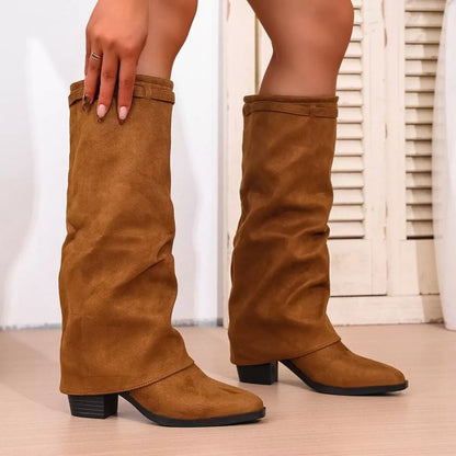 Image of Lacey | Women's Slouch Knee High Block Heel Boots