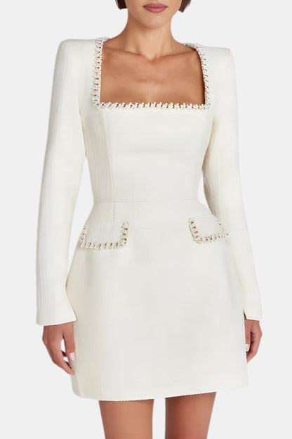 Women's Long Sleeve A-Line Mini Dress - Fashinoza
