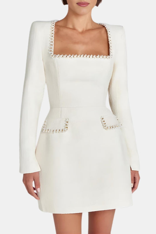 Women's Long Sleeve A-Line Mini Dress - Fashinoza