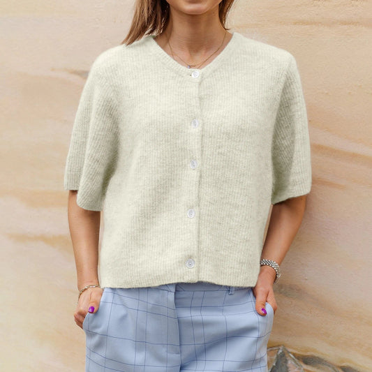 Women's Short Sleeve Cardigan Button Down - Fashinoza