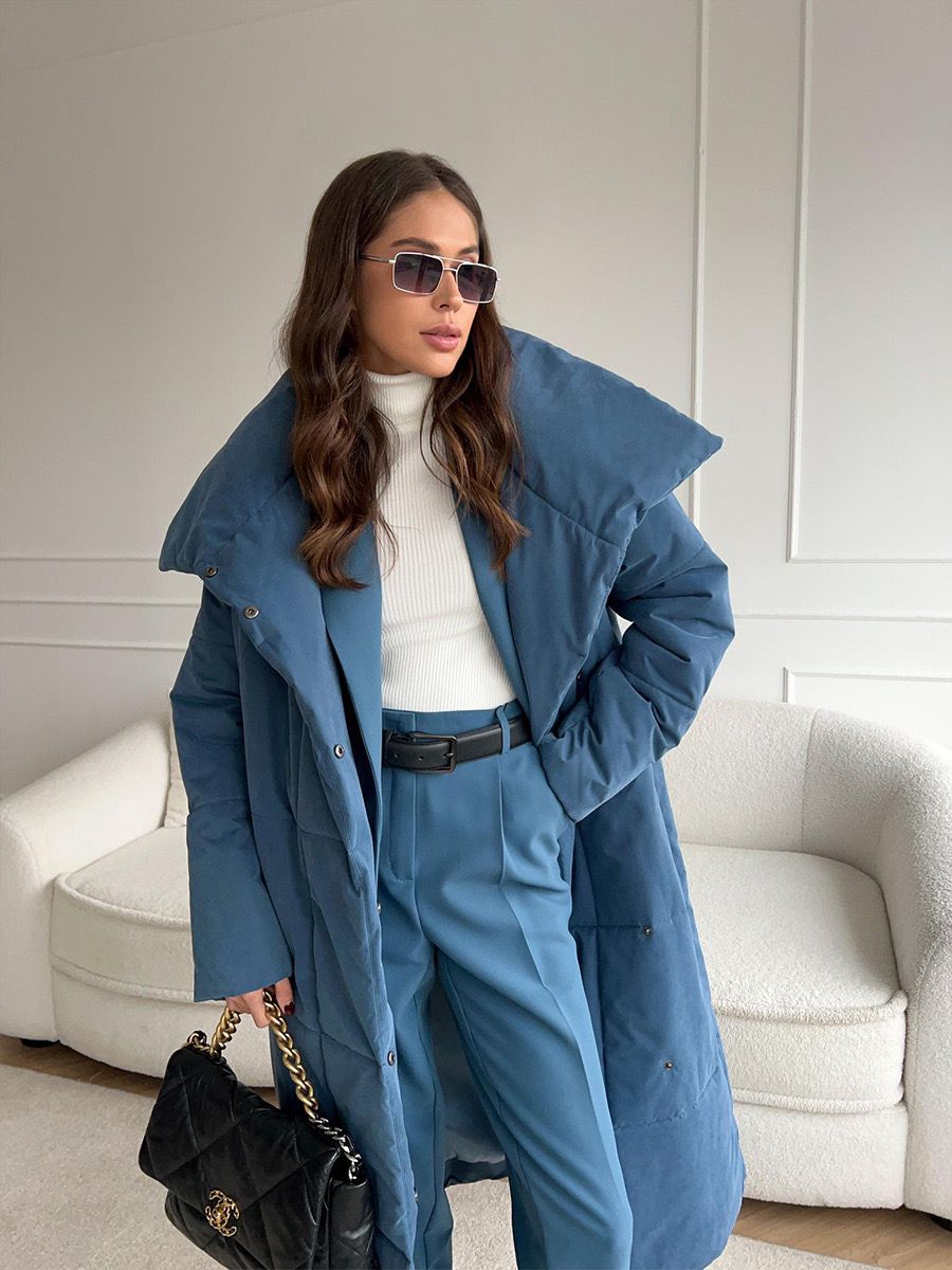 Women's Puffer Coat Belted High Collar