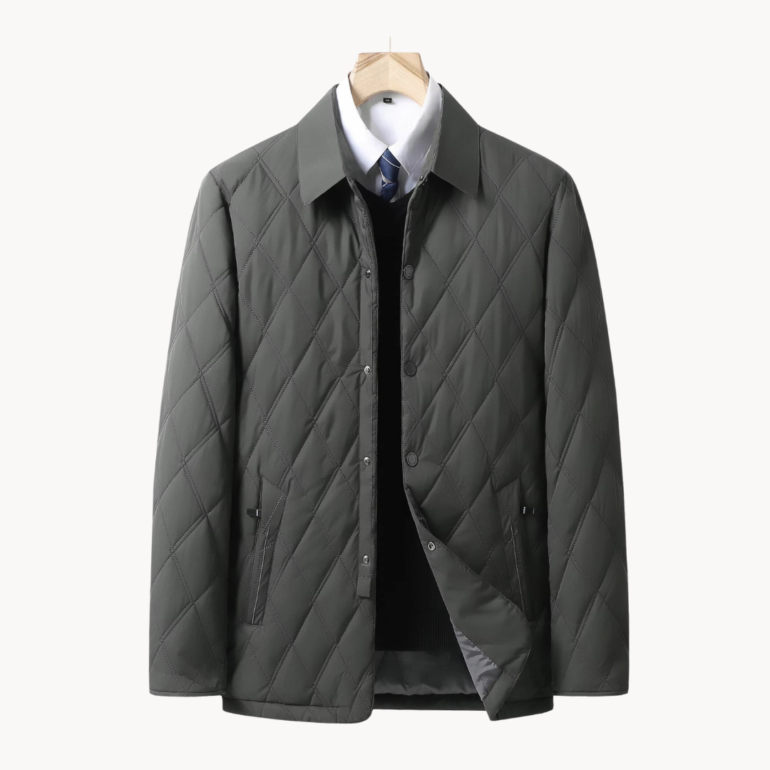 Men's Diamond Quilted Coat - Fashinoza