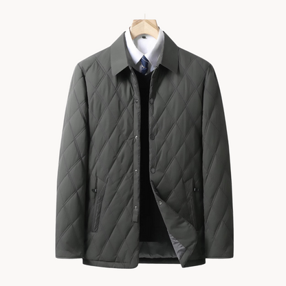 Men's Diamond Quilted Coat - Fashinoza