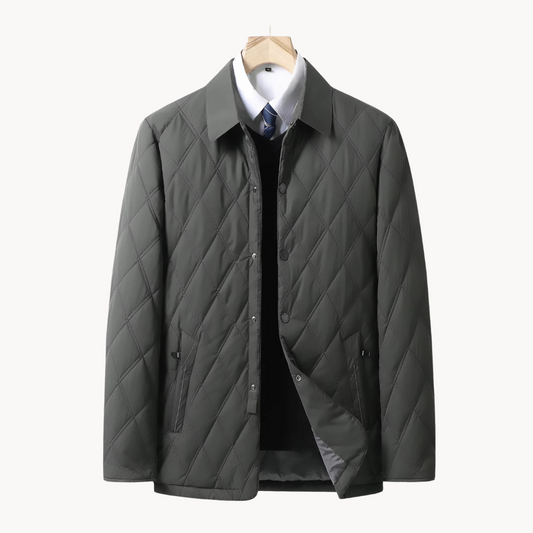 Men's Diamond Quilted Coat - Fashinoza
