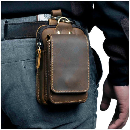 Men's Leather Hip Bag - Fashinoza