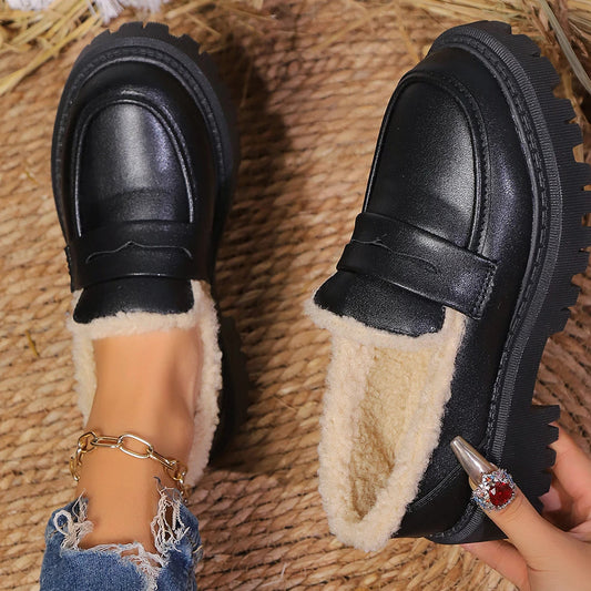 Women's Chunky Slip On Loafers - Fashinoza