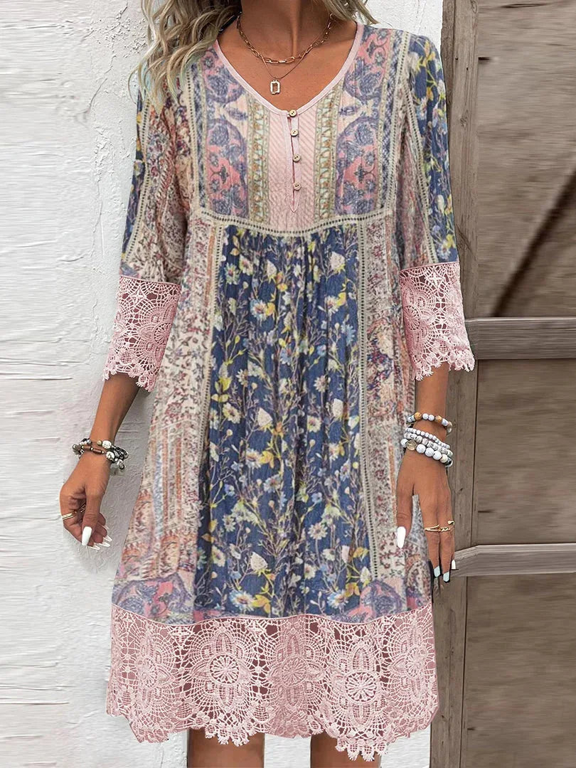 Image of Leanne | Women's Floral Print Midi Dress