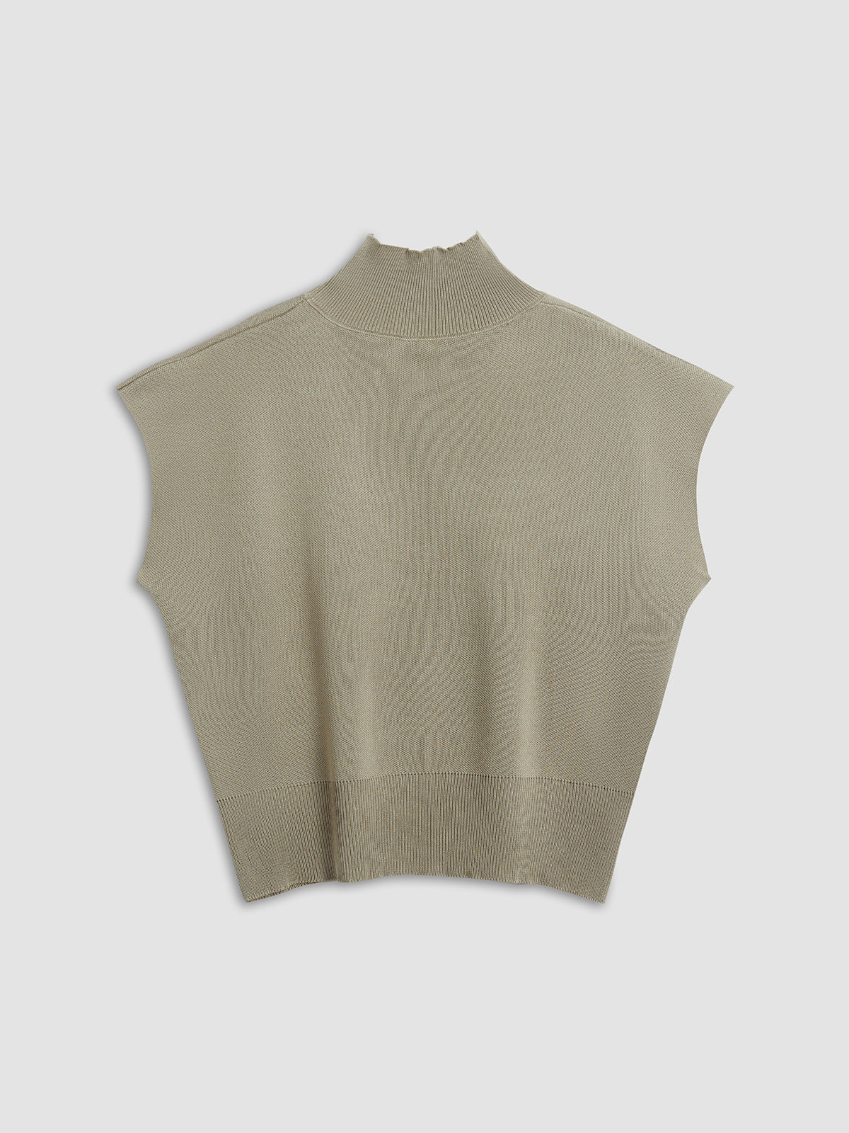 Women's Sleeveless Vest Mock Neck Padded Shoulder
