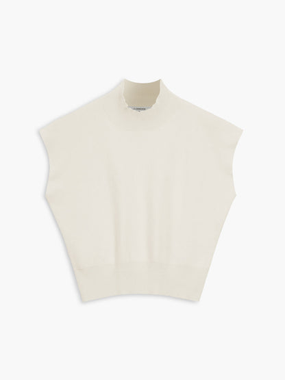 Women's Sleeveless Vest Mock Neck Padded Shoulder