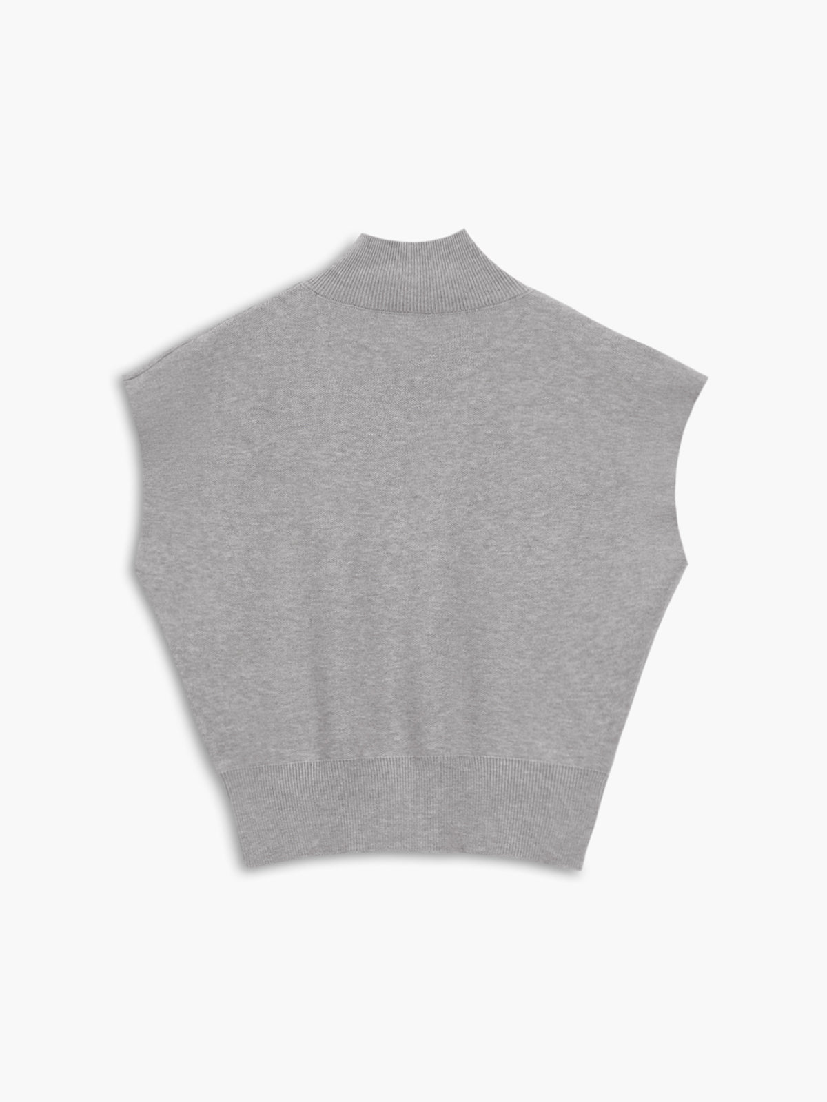 Women's Sleeveless Vest Mock Neck Padded Shoulder