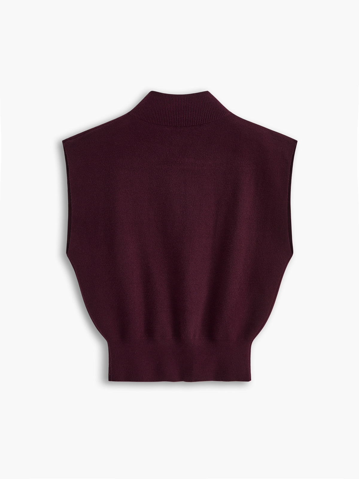 Women's Sleeveless Vest Mock Neck Padded Shoulder