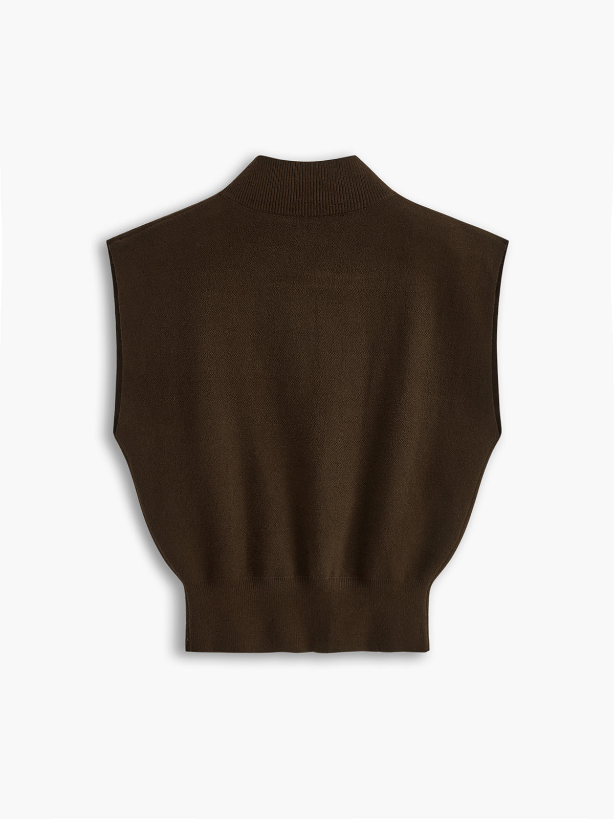 Women's Sleeveless Vest Mock Neck Padded Shoulder