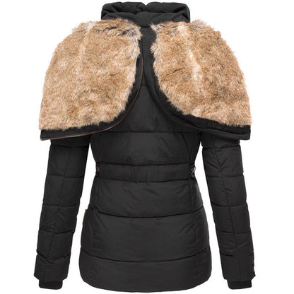 Women’s Puffer Coat with Faux Fur Hood