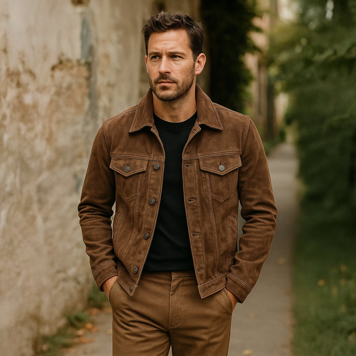 Montclair Men's Suede Cargo Jacket Lightweight