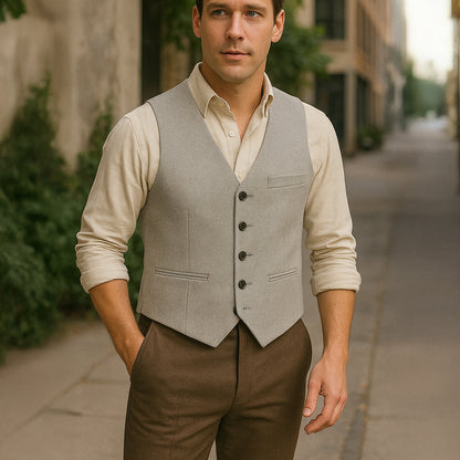St. Andrews Men's Vintage Button Up Vest