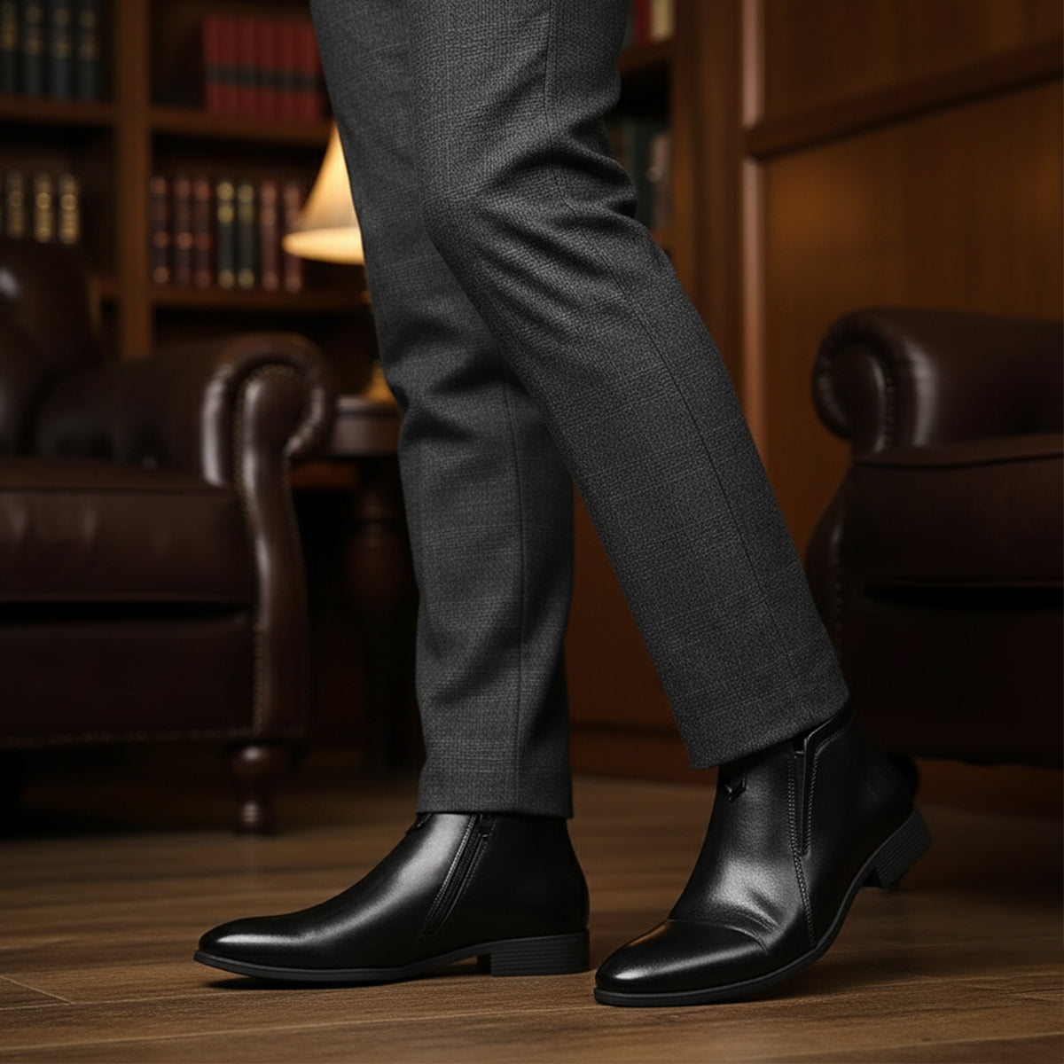 Mantova Men's Vintage Leather Ankle Boots Pointed Toe