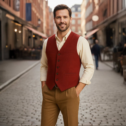 St. Andrews Men's Vintage Button Up Vest