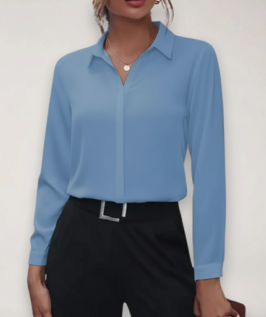 Women's Long Sleeve Collared Blouse