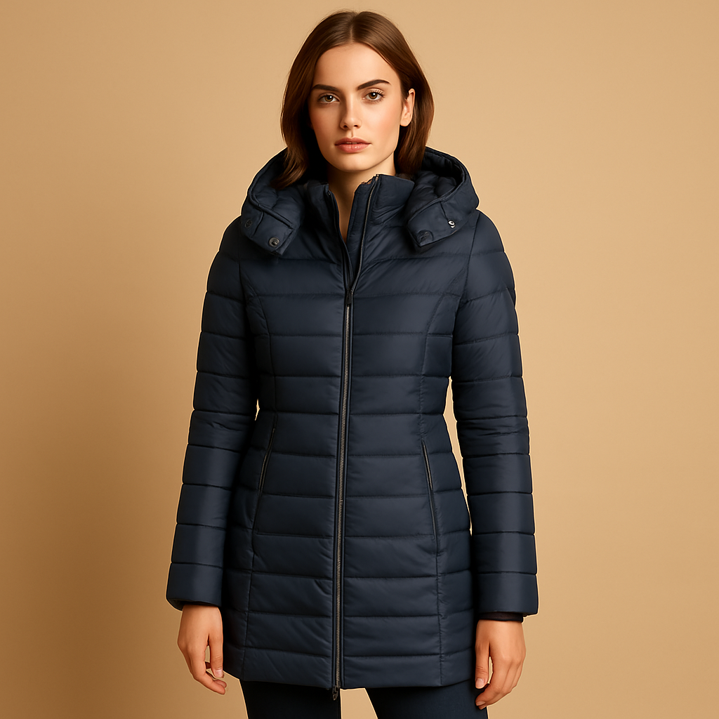 Women's Cozy Hooded Red Puffer Jacket