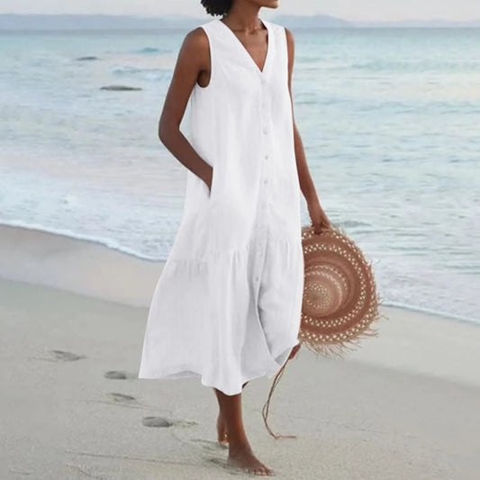 Lilly Women's Sleeveless A-Line Midi Dress - Fashinoza