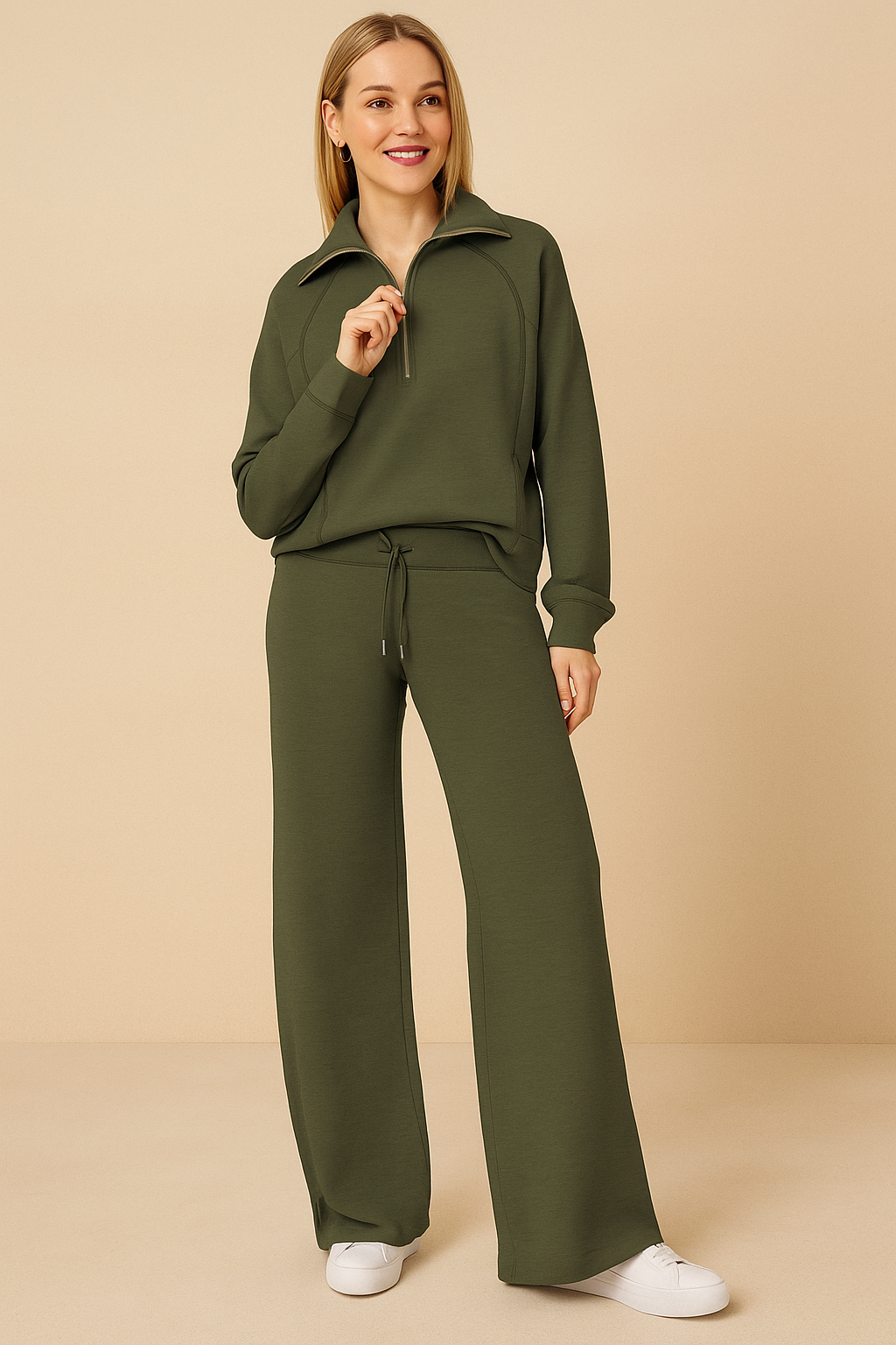 Image of Linda | Women's Wide Leg Two-Piece Pant Set