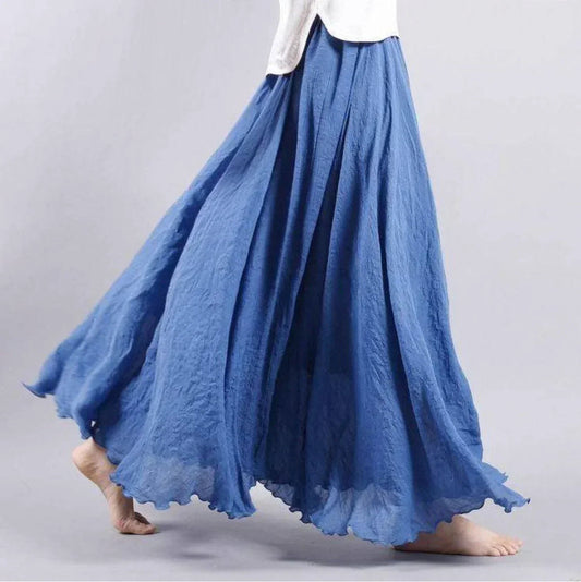 Women's High Waisted Flowy Maxi Skirt - Fashinoza