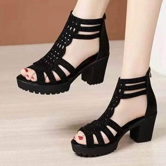 Women's Orthopedic Block Heel Sandals - Fashinoza
