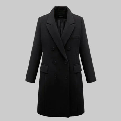 Women's Long Winter Coat Waterproof Elegant Black - Fashinoza