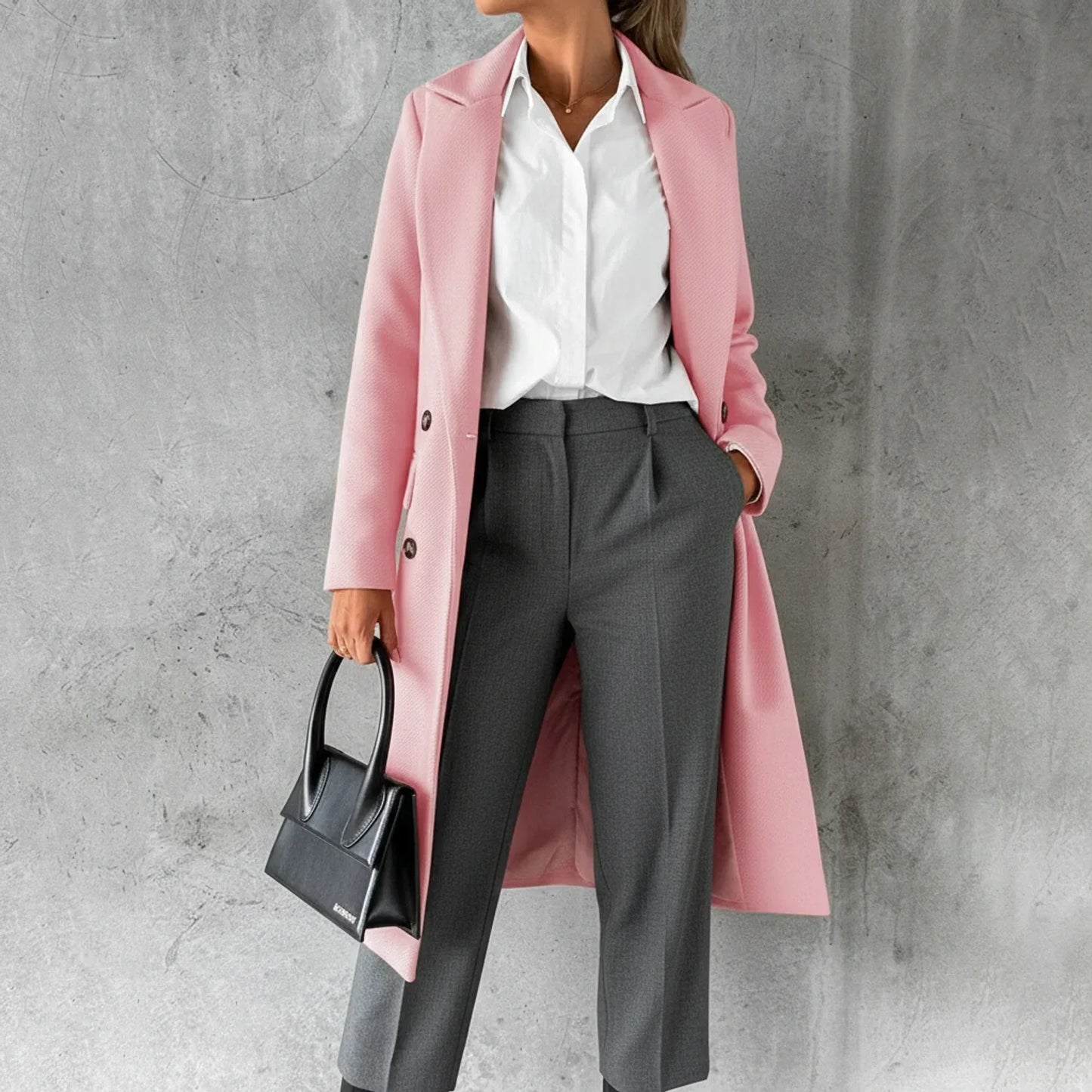 Long Winter Coat for Women AI replaced image