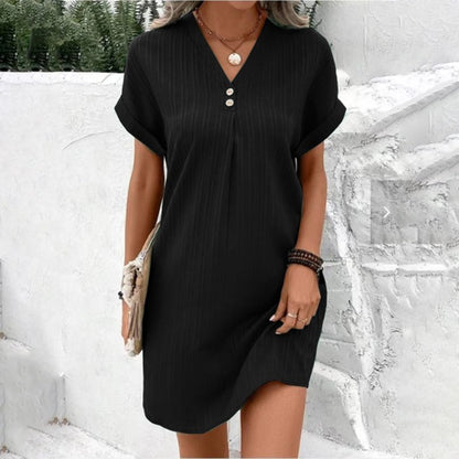 Loretta Women's V-Neck Mini Dress - 
Fashinoza
