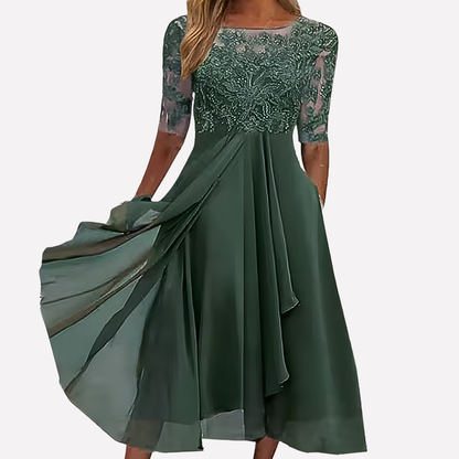 Lori Women's Lace Midi A-Line Dress