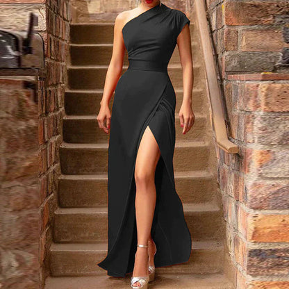 Women's One Shoulder Maxi Dress