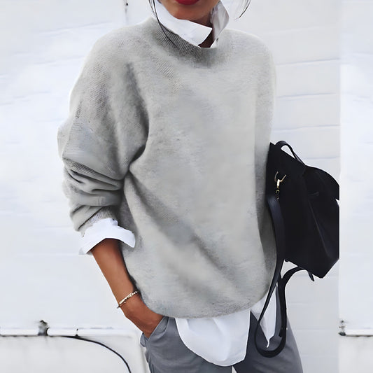 Women's Oversized Crewneck Sweater - Fashinoza