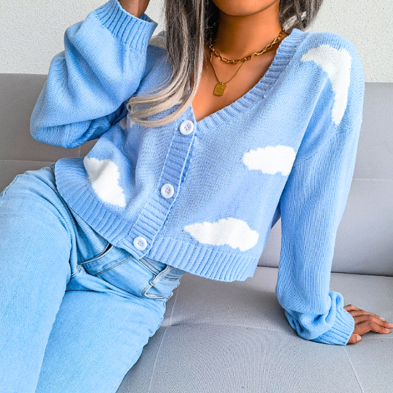 Image of Lucy | Women's Cropped Button-Down Cardigan