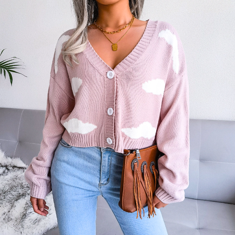 Image of Lucy | Women's Cropped Button-Down Cardigan