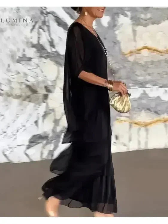 Women's Spring Layered Maxi Dress