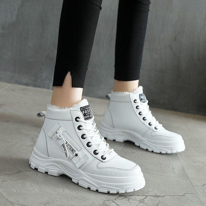 Women's High Ankle Boots Lace Up Lug Sole